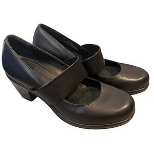 Dansko Black Leather Mary Jane Mules